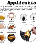 Application of pin vise hand drill kit with examples: beeswax, bracelet, wood, walnut, amber, 0.5mm and 3mm drill bits