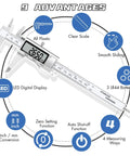 Handy Digital Caliper Measuring Tool With Large LCD Screen 6 Inch 150mm Stainless Steel Vernier Caliper highlighting features