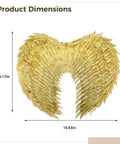 Gold Angel Wings With Straps For Cosplay And Halloween Costumes, Lightweight Feather-Effect Wings With Convertible White And Gold Look