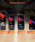 Android 14 Barcode Scanner With Pistol Grip A Real Warehouse Beast Honeywell HS7 QR, 4GB RAM side-by-side size comparison