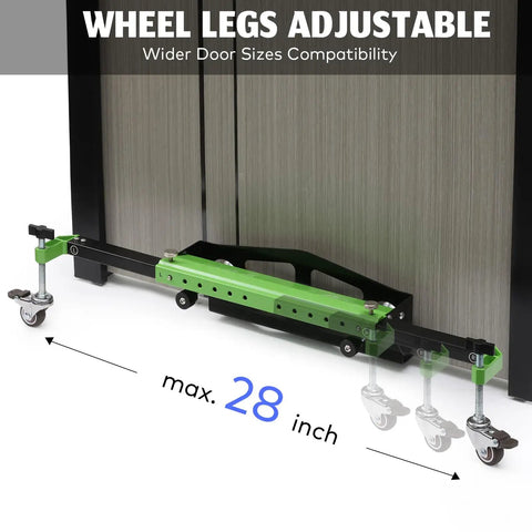 One Piece Patented Door Installation Tool Kit With Aluminum Alloy Dolly Lifter And Wheel Legs for 28 inch door thickness