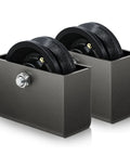 Beefy Heavy Duty Cast Iron V Groove Wheel 4 Inch By 1.5 Inch With Steel Housing, 600 Lbs Load Per Wheel, Boxed Track Wheel For Sliding Gate