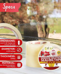 Transparent Window Weather Stripping Tape 2 Inch By 30 Yard Pack Three No Residue Insulation Seal For Windows And Doors