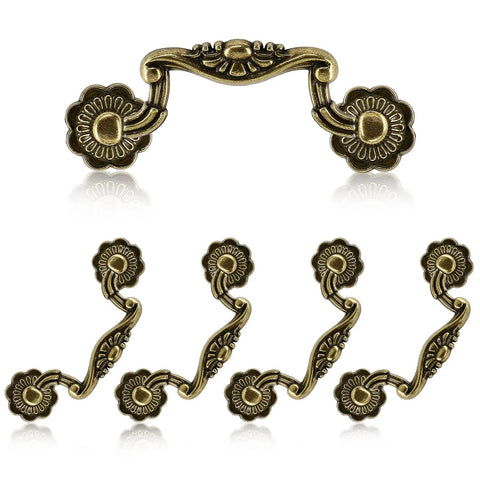 Antique Bronze Cabinet Pulls Set Of 10 With 3 Inch Hole Centers, featuring vintage drawer handles and ornate floral design.