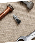 Built Tough Stainless Steel Reset Spring Plunger Featuring Self Locking Control Knob And Rapid Return Indexing Pin among tools on a textured background.