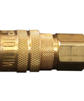 Durable One Quarter Inch FNPT M Style Coupler Kwik-Change for High Air Flow No Bull Interchangeable with All Brands 40 CFM Brass Made in USA