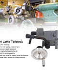 Heavy Duty Die Cast Aluminum Lathe Tailstock Center rustproof anti corrosion coating shown on mini lathe for precise metalworking.
