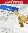 Argon Y Connector With Dual Shut Off Valves No Fuss For Welding Brass Gas Splitter 5/8" Thread with Instruction Card