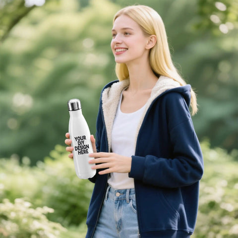 Custom Personalized 17 Oz Stainless Steel Water Bottle With Solid Double Wall Vacuum Insulation outdoor model holding bottle