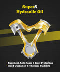 Beefed-Up Anti-Wear AW32 Hydraulic Oil for Log and Wood Splitters, Gearbox and Compressor Systems, 1 Gallon, packaging design