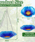 Two Pack Hanging Bird Baths For Outdoors, 11 Inch Metal Water Bowls With Rust-Proof Stainless Steel Chains, Flower Shape Design