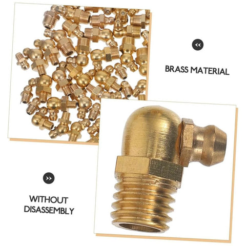 All In One Brass Grease Fittings And Nozzles Kit With Straight And Angled Options For Bearings And Mechanical Equipment Lubrication Easy To Use No Disassembly Required Replacement For Various Applications