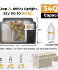 Kickass 34 Quart 12V Refrigerator Stays Bone Cold 24H Portable Car Fridge Total Game Changer For Weekend Rv Adventures Elevates 2 Liter Bottles Upright with fruits and milk inside.