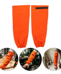 Kickass Heat Resistant Welding Sleeves For Men And Women, Flame Retardant Cotton Arm Guards with Elastic Grip shown in vibrant orange.