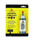 Packaging of Extra Fine Graphite Dry Powder Lubricant For All Purpose Use Greaseless Odorless And Non Toxic Guards Against Sticking Corrosion And Dirt Build Up With Year Round Multi Purpose Protection, 1.13 oz bottle.