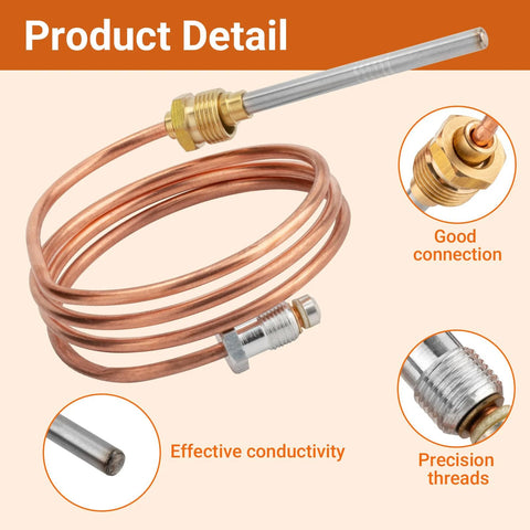 30-inch copper thermocouple coil with brass adapter for Honeywell pilot burners