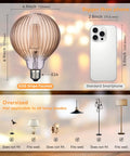 4W Dimmable Amber Globe LED Bulb With Squirrel Cage Filament, G125 Edison Style, E26 Medium Base, size comparison to phone