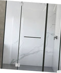 Brushed Stainless Glass Shower Door Hinge, 180 Degree Clamp for 4mm Frameless Shower Stall in a modern bathroom