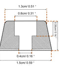 Dimensional diagram of 200 Pieces Soft Rubber Furniture Feet With Stainless Steel Screws No Slip Floor Protectors sized 0.28x0.59 inches
