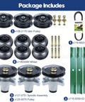Three Pack Spindle Assembly Kit With Spindle Pulley Idler Pulley And Half Inch By 142 Blades For Toro TimeCutter