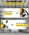 Super Heavy Duty Magnetic Drill Press Electric Bench Rig 1200W ergonomic handle and rocker-type lifting rod for easy usage.