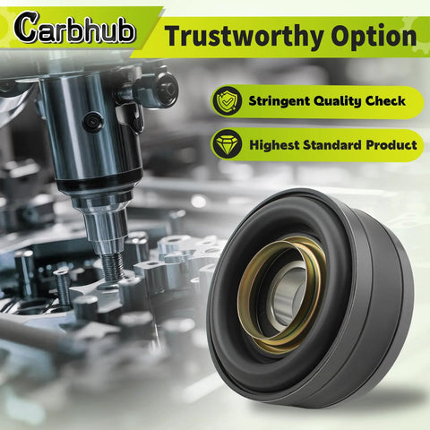 Direct Fit Drive Shaft Center Support Bearing For Nissan Infiniti Pathfinder Frontier D21 Pickup Replacement Bearing With Part Numbers 3752141L28 C7521W1085 3752141L25 37521W1025 37521W1027 close-up view manufactured by Carbhub emphasizing quality standards.