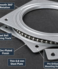6 Inch Lazy Susan Hardware Kit 8 Pack, Heavy Duty Silver Turntable Bearing with smooth 360° rotation and pre-drilled holes