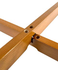Detail view of solid wood base, part of Wooden Katana Stand For Tatami Mats And Cutting Practice, Heavy Duty Target Base assembly.