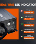 All In One 12V To 16V LiFePO4 Battery Charger 10A with real-time LED indicator showing charging status
