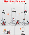 Size specifications of Rock Solid Stair Climbing Dolly Boasting Six Smooth Wheels And A Snappy Telescoping Handle with aluminum frame.