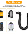 Static Dissipating Backpack Vacuum Hose With 1-1/2 Inch Cuffs Replacement For Super Coach And Mode 6 Fits Various Backpack Vacuums