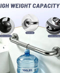 16 Inch Shower Grab Bars 2 Pack Brushed Nickel Safety Supports Rock Solid Build With Knockout Grip And Zero Slip Design crafted from heavy duty 304 stainless steel with 500 lbs capacity.