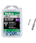 Size 10 X 1 Inch Metal To Metal Low Profile Self Drilling Screws in a 140 pack with T20 star drive and lightning point tip.