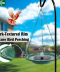 Hanging Bird Bath And Feeder Bowl For Outdoors 12 Inch With Chains Durable Weather Resistant PP Antique Green