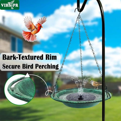 Hanging Bird Bath And Feeder Bowl For Outdoors 12 Inch With Chains Durable Weather Resistant PP Antique Green