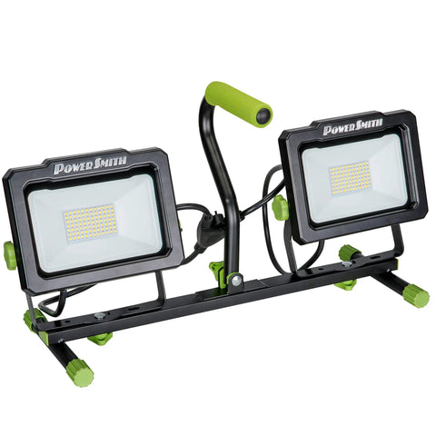 14,000 Lumen LED Work Light With All Metal 60 Inch Telescoping Tripod Stand Ready To Boss Your Job Site Lighting for dual-head LED view