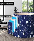 Portable Foldable Bathtub For Adults With Cushion, Freestanding Collapsible Soaking Tub showing 5 layers of material.