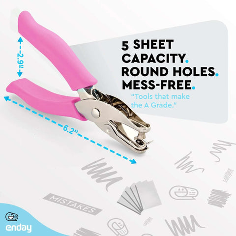 Single Hole Paper Punch With Cushioned Grip Built Tough Puncher For Greeting Cards Scrapbooks Notebooks And Craft Paper