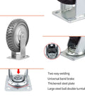 8 Inch Heavy Duty Rubber Caster Wheels Set Of 4 Anti Slip Swivel Casters With 360 Degree Ball Bearing Top Plate close-up
