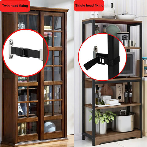 Heavy Duty Furniture Wall Anchors For Baby Proofing With Solid Anti Tip Grip to secure glass cabinet and bookshelf for safety.