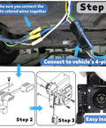 No Sweat Four Pin To Seven Pin RV Trailer Wiring Adapter With Dual Output Flat Harness installation steps and wiring connections.