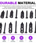 DIY 201-Piece Drywall Self-Drilling Anchors And Screws Kit, zinc plated black, shown with 4 sizes for TV mounts and fixtures