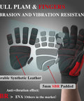Anti Vibration Work Gloves With 5mm SBR Padding And TPR Protector For Men Large Size Mechanic Gloves with full palm view