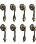 8 Piece Tear Drop Cabinet Pull Handles In Antique Bronze With Screws For Drawers Dressers And Wardrobes Zinc Alloy Knob Pulls Rust Resistant