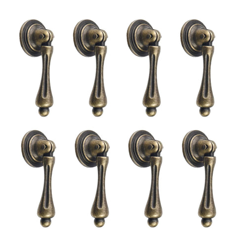8 Piece Tear Drop Cabinet Pull Handles In Antique Bronze With Screws For Drawers Dressers And Wardrobes Zinc Alloy Knob Pulls Rust Resistant