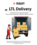 Illustration of LTL delivery with worker unloading packages from a truck.