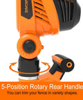 5-position rotary rear handle on Beefy 2 In 1 Electric Pole Hedge Trimmer With Telescoping Reach, ergonomic design for versatility