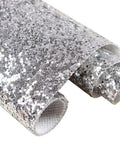 Silver Chunky Glitter Peel And Stick Wallpaper Removable Easy To Install No Mess Decorative Contact Paper 17.3 Inch By 195 Inch Roll
