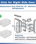 2Pc Off White Refrigerator Door Bin Replacement AAP73252202 Door Shelf Fits Select Refrigerators And Replaces AAP73252201 AAP73252206