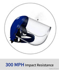 Full Face Safety Shield With Clear Extrusion-Grade Polycarbonate Visor, Built Tough and Impact Resistant, side view
